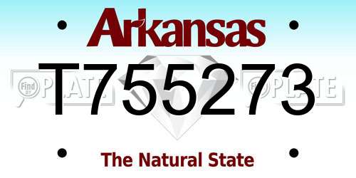 T755273 Arkansas License Plate