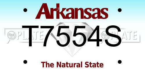 T7554S Arkansas License Plate