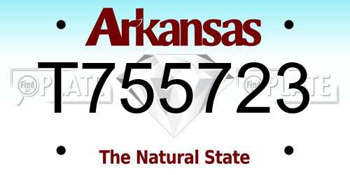 T755723 Arkansas License Plate