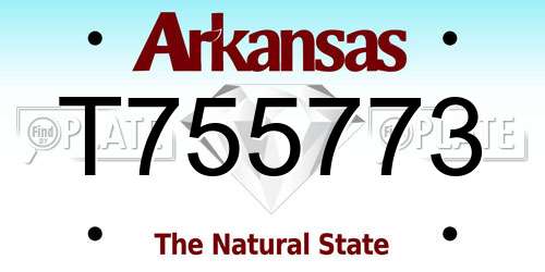 T755773 Arkansas License Plate