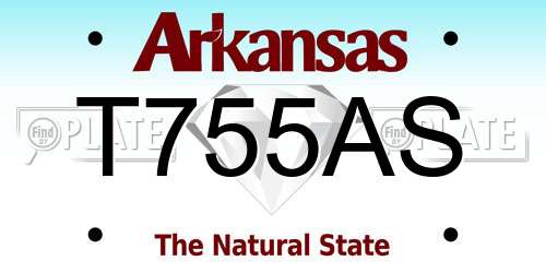 T755AS Arkansas License Plate