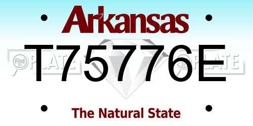 T75776E Arkansas License Plate