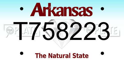 T758223 Arkansas License Plate