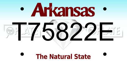 T75822E Arkansas License Plate