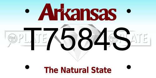 T7584S Arkansas License Plate
