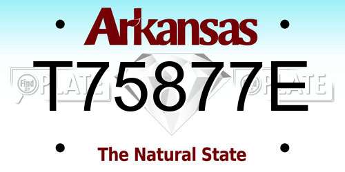T75877E Arkansas License Plate