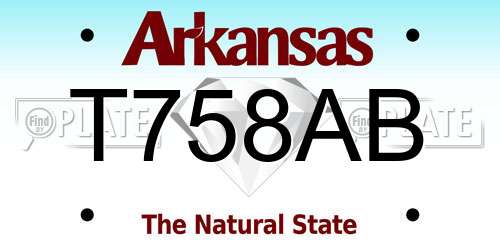 T758AB Arkansas License Plate
