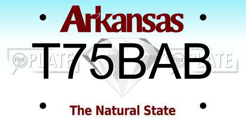 T75BAB Arkansas License Plate