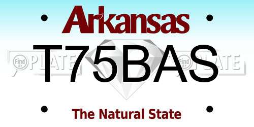 T75BAS Arkansas License Plate