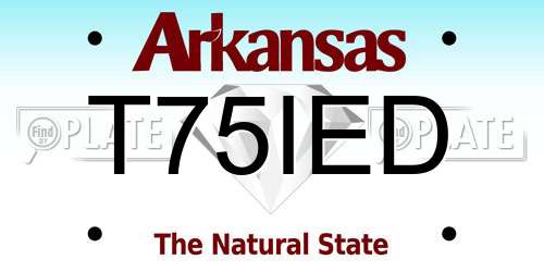 T75IED Arkansas License Plate