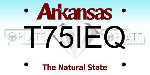 T75IEQ Arkansas License Plate