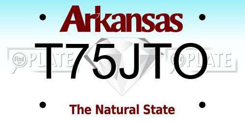 T75JTO Arkansas License Plate