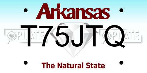 T75JTQ Arkansas License Plate