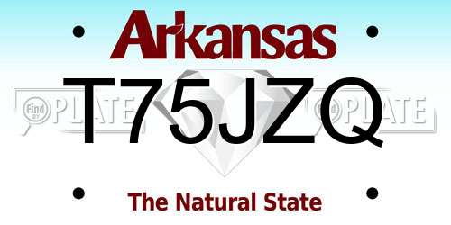 T75JZQ Arkansas License Plate