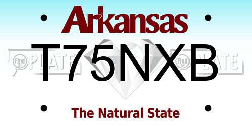 T75NXB Arkansas License Plate