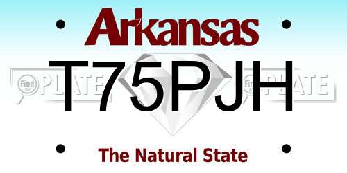 T75PJH Arkansas License Plate