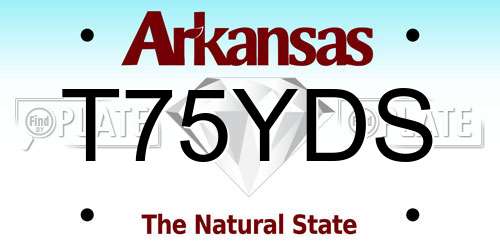 T75YDS Arkansas License Plate