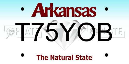 T75YOB Arkansas License Plate