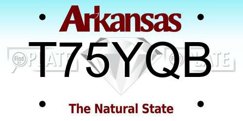 T75YQB Arkansas License Plate