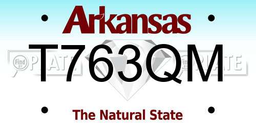 T763QM Arkansas License Plate