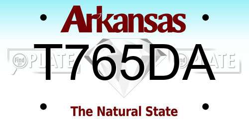 T765DA Arkansas License Plate