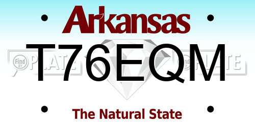 T76EQM Arkansas License Plate