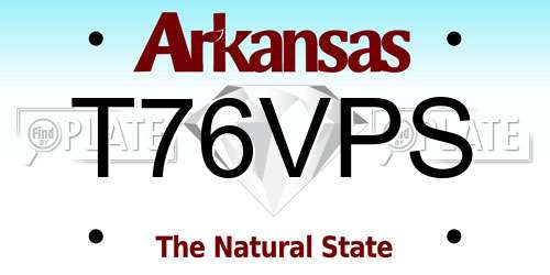 T76VPS Arkansas License Plate