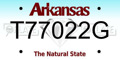 T77022G Arkansas License Plate