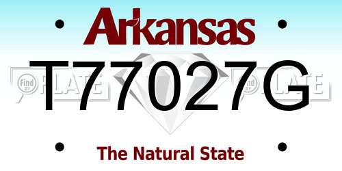 T77027G Arkansas License Plate