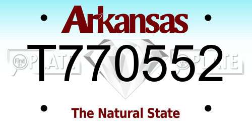T770552 Arkansas License Plate