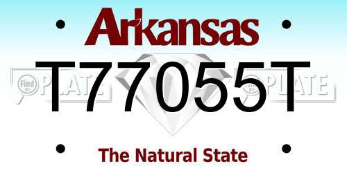 T77055T Arkansas License Plate