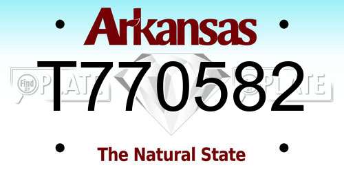 T770582 Arkansas License Plate