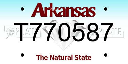 T770587 Arkansas License Plate