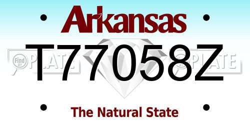 T77058Z Arkansas License Plate