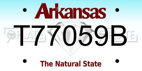 T77059B Arkansas License Plate