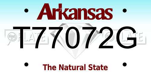 T77072G Arkansas License Plate