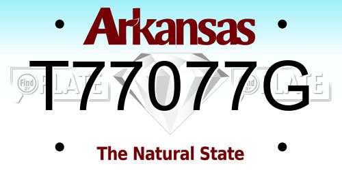 T77077G Arkansas License Plate
