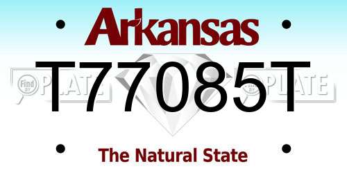T77085T Arkansas License Plate