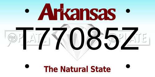 T77085Z Arkansas License Plate