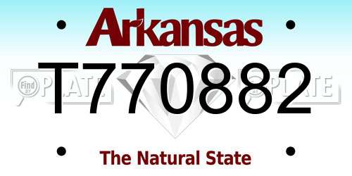 T770882 Arkansas License Plate