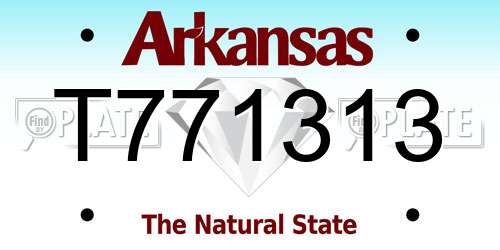 T771313 Arkansas License Plate