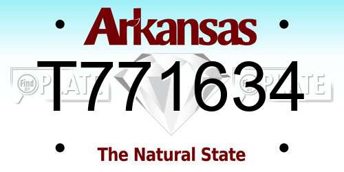 T771634 Arkansas License Plate