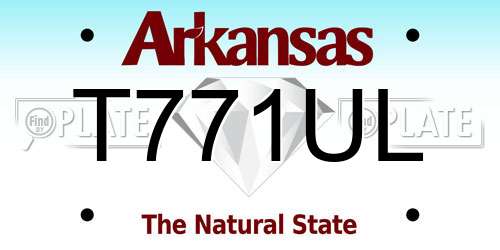 T771UL Arkansas License Plate