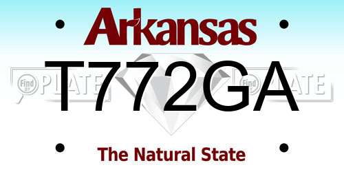 T772GA Arkansas License Plate