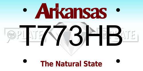T773HB Arkansas License Plate