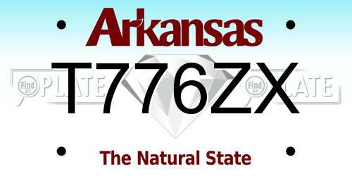 T776ZX Arkansas License Plate