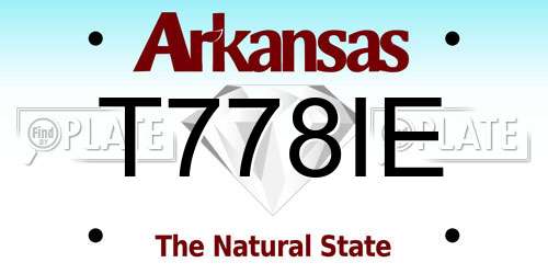 T778IE Arkansas License Plate