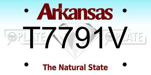 T7791V Arkansas License Plate