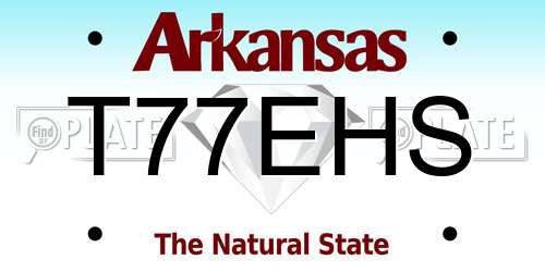 T77EHS Arkansas License Plate