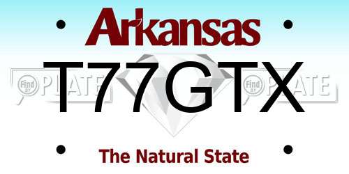 T77GTX Arkansas License Plate